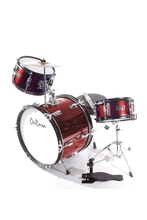 Charger l'image dans la galerie, De Rosa USA 3-piece 16" kids junior drum set with birch wood shells, cymbal, stool, pedal, and sticks