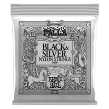 Charger l'image dans la galerie, ERNIE BALL ERNESTO PALLA 2406 BLACK & SILVER NYLON CLASSICAL GUITAR STRINGS-(6924794396866)