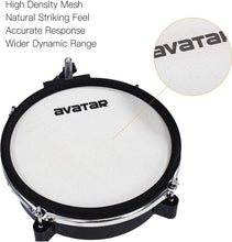 Load image into Gallery viewer, Avatar DRM21108 Dual-Zone Mesh Head Snare/Tom Pad Bundle for Electronic Drum Set, 8 Inch
