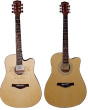 Load image into Gallery viewer, Glen Burton USA Deluxe Cutaway Dreadnought Acoustic Guitars in Satin Natural finish showing front and back views
