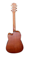 Load image into Gallery viewer, Glen Burton USA Deluxe Cutaway Dreadnought Acoustic Guitar back view with sapele body and satin natural finish
