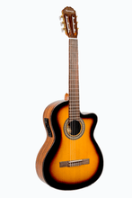 Load image into Gallery viewer, Huntington USA Deluxe classical cutaway acoustic electric guitar with spruce top and rosewood fingerboard
