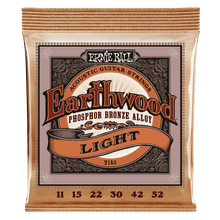 Load image into Gallery viewer, ERNIE BALL 2148 EARTHWOOD LIGHT PHOSPHOR BRONZE ACOUSTIC GUITAR STRINGS - 11-52 GAUGE-(6634896654530)
