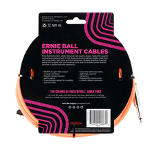 Charger l'image dans la galerie, ERNIE BALL 25' BRAIDED STRAIGHT / ANGLE INSTRUMENT CABLE - NEON ORANGE P06067-(6710063759554)
